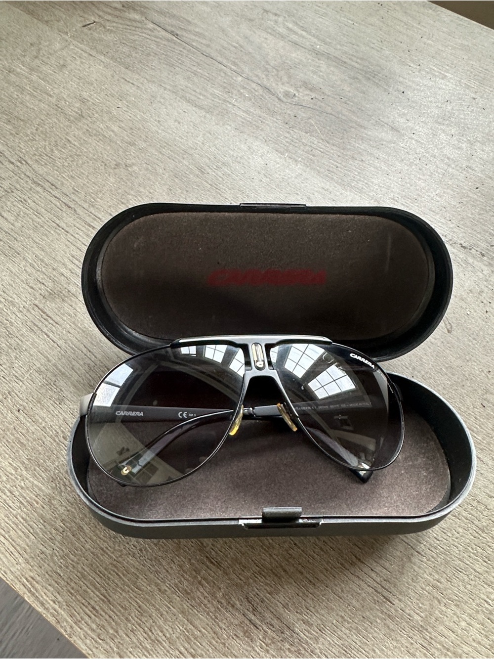 Classic early 2000s Carrera Matt Black with silver details Aviator Smoke Lenses - Picture 5 of 7